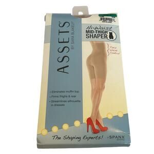 Assets by Sara Blakely High Waist Mid-Thigh Shaper Womens Size 3 Nude Nylon